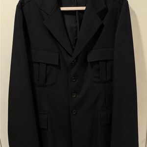 Yohji Yamamoto Pour Homme Wool Blazer Jacket Black Made In Japan Size 3